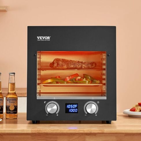 VEVOR Electric Steak Grill, 1800W Smokeless Infrared Electric Broiler, 1450°F Stainless Steel Steak Cooker with 6-Tier Adjustable Rack, Electric Infrared Grill for BBQ, Toast, Grill, Indoor in Kuwait