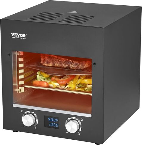 VEVOR Electric Steak Grill, 1800W Smokeless Infrared Electric Broiler, 1450°F Stainless Steel Steak Cooker with 6-Tier Adjustable Rack, Electric Infrared Grill for BBQ, Toast, Grill, Indoor in Kuwait