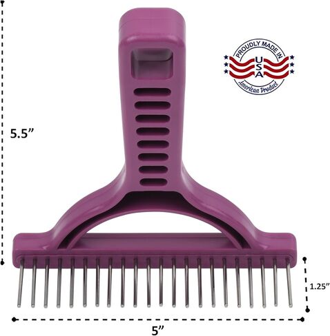 The Untangler Rakes for Grooming and Shedding -silky smooth rotating teeth to easily collect loose hair (Yellow, Extra-Long) in Kuwait