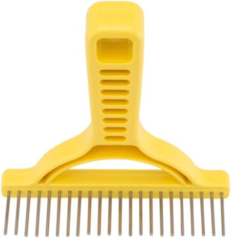 The Untangler Rakes for Grooming and Shedding -silky smooth rotating teeth to easily collect loose hair (Yellow, Extra-Long) in Kuwait