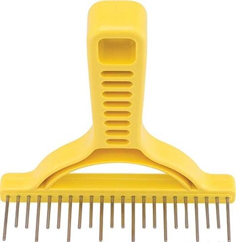 The Untangler Rakes for Grooming and Shedding -silky smooth rotating teeth to easily collect loose hair (Yellow, Extra-Long) in Kuwait