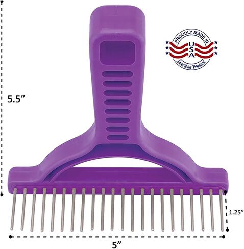 The Untangler Rakes for Grooming and Shedding -silky smooth rotating teeth to easily collect loose hair (Yellow, Extra-Long) in Kuwait