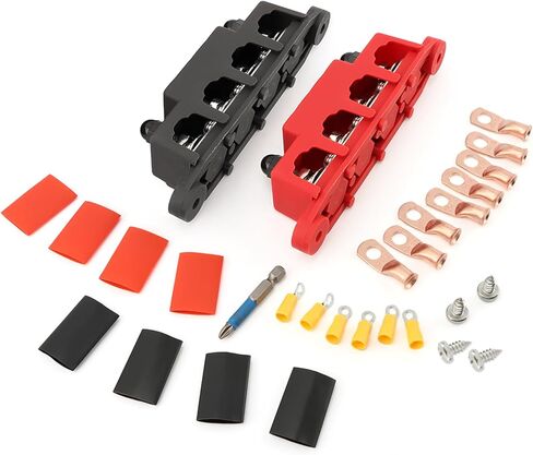 EMVANV Bus Bar 5/16" Power Distribution Block 12V Bus Bar 250A Stud Marine Bus Bar 24-48V Automotive Marine Busbar(M8) in Saudi Arabia