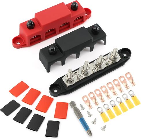 EMVANV Bus Bar 5/16" Power Distribution Block 12V Bus Bar 250A Stud Marine Bus Bar 24-48V Automotive Marine Busbar(M8) in Saudi Arabia