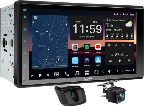 X10 Android Double Din Car Stereo for Carplay, Wireless and Wired Android Auto, 8G+128G, 4G SIM Head Unit, HD 7" Android Car Radio, Touchscreen Navigation Car Audio Receivers in Saudi Arabia