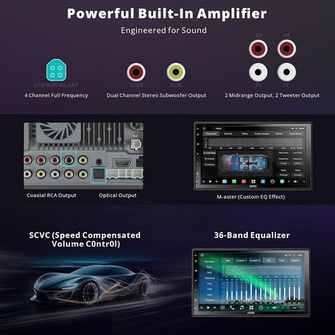 X10 Android Double Din Car Stereo for Carplay, Wireless and Wired Android Auto, 8G+128G, 4G SIM Head Unit, HD 7" Android Car Radio, Touchscreen Navigation Car Audio Receivers in Saudi Arabia