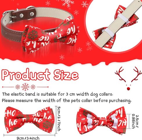 30 Pieces Christmas Dog Bow Ties Dog Collar Bow Ties Attachment with Elastic Bands Dog Collar Detachable Charms for Dogs Collar Grooming Accessories Day Costume Cosplay (Snowman Style) in Saudi Arabia