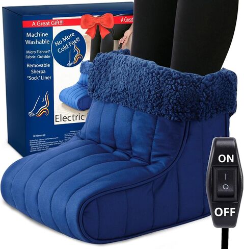 Thermee Micro Flannel Heated Foot Warmer, No More Cold Feet with Sherpa Fleece, 2-hr Safety Shut-Off, Multi Color in Saudi Arabia