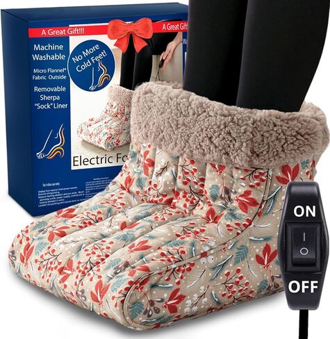 Thermee Micro Flannel Heated Foot Warmer, No More Cold Feet with Sherpa Fleece, 2-hr Safety Shut-Off, Multi Color in Saudi Arabia