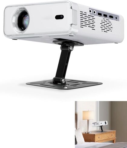 حامل Tiga Projector القابل للطي لجهاز العرض وأجهزة العرض من سلسلة Aurzen Eazze مع فتحة برغي 1/4 بوصة - حامل جهاز عرض سطح المكتب صغير الحجم ومحمول مع سهولة الإعداد ودوران 180 درجة in Kuwait