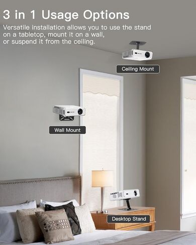 حامل Tiga Projector القابل للطي لجهاز العرض وأجهزة العرض من سلسلة Aurzen Eazze مع فتحة برغي 1/4 بوصة - حامل جهاز عرض سطح المكتب صغير الحجم ومحمول مع سهولة الإعداد ودوران 180 درجة in Kuwait