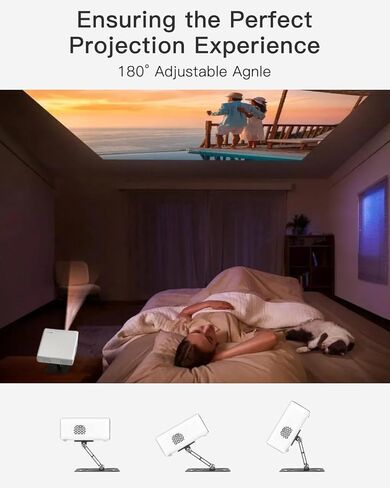 حامل Tiga Projector القابل للطي لجهاز العرض وأجهزة العرض من سلسلة Aurzen Eazze مع فتحة برغي 1/4 بوصة - حامل جهاز عرض سطح المكتب صغير الحجم ومحمول مع سهولة الإعداد ودوران 180 درجة in Kuwait