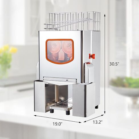 Commercial Juicer Machine, 110V 120W Orange Squeezer for 22-30 per Minute, Electric Orange Juice Machine with Pull-Out Filter Box SUS 304 Tank Stainless Cover and 2 Collecting Bucket in Saudi Arabia