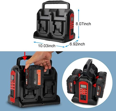 350W Power Inverter for Dewalt 20v Battery Power Supply Inverter DC 20V to AC 110~120V Battery Inverter with AC Output, 3*USB, Type-C Port, DC Output 12V/5A, LED Light（4 Channels） in Saudi Arabia