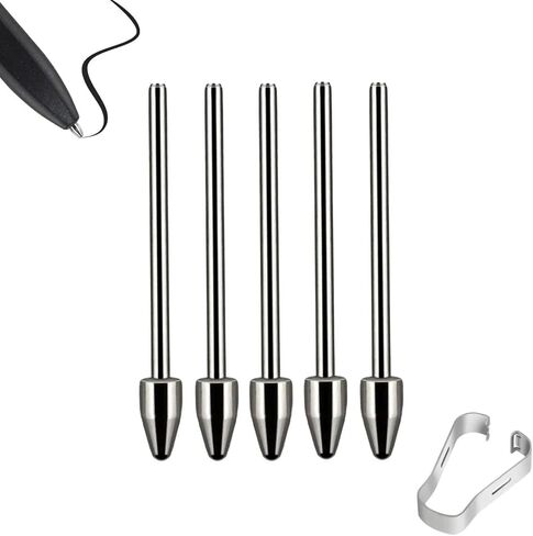 10 قطع أطراف معدنية لقلم تحديد لوحي رائع بالإضافة إلى قلم - أطراف/أطراف أقلام بديلة متينة من سبائك التيتانيوم المعدنية، مع حساسية ضغط 4096 ودعم للإمالة (10 قطع/معدن) in Kuwait