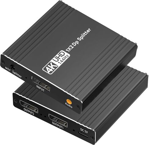 avedio يربط DisplayPort بمنفذ عرض مزدوج، محول منفذ عرض 4K@144 هرتز مع مستخرج الصوت، 4K@120 هرتز 60 هرتز DP Splitter 1 في 2 خارج يدعم المرآة/وضع التمديد (MST) للكمبيوتر المكتبي المحمول in Kuwait