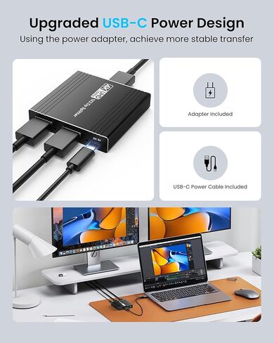 avedio يربط DisplayPort بمنفذ عرض مزدوج، محول منفذ عرض 4K@144 هرتز مع مستخرج الصوت، 4K@120 هرتز 60 هرتز DP Splitter 1 في 2 خارج يدعم المرآة/وضع التمديد (MST) للكمبيوتر المكتبي المحمول in Kuwait