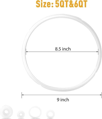 Silicone Sealing Ring for InstaPot Sealing ring for 6qt/5qt - Perfect Fit for Duo50, Duo60, Lux50, Lux60, Smart 60, Ultra 6, CSG60, CSG50 Pressure Cookers - Insta Pot Accessories - 3 Pack in Saudi Arabia