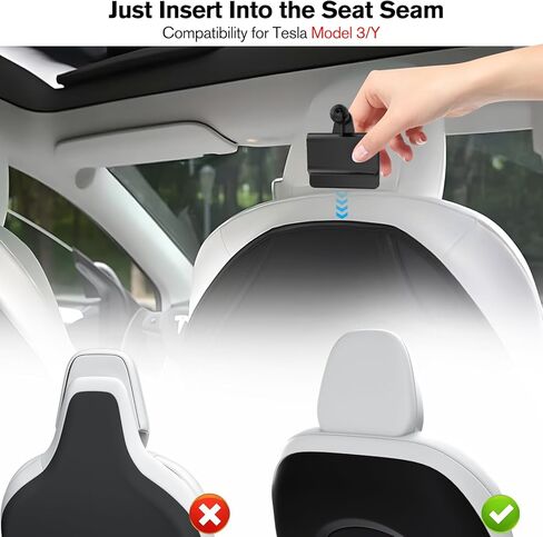 OHLPRO حامل تابلت مغناطيسي من طراز Tesla Model Y Model 3 تم ترقيته حديثًا، حامل تثبيت iPad خلفي قابل للدوران 360 درجة، متوافق مع ملحقات Tesla للأجهزة اللوحية والهواتف in Kuwait