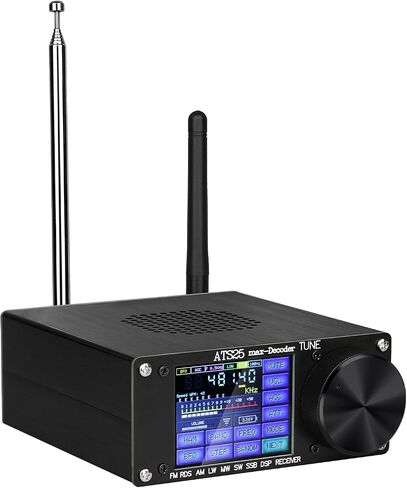 ATS25 Max Decoder ii, Upgraded Si4732 Shortwave Radio Receiver Adds HI-Z Antenna Input Impedance and LNA Mode|Supports 50ohm,FM LW MW&SW SSB DSP Receiver with 4000mAh Battery Built-in Band-Pass Filter in Saudi Arabia