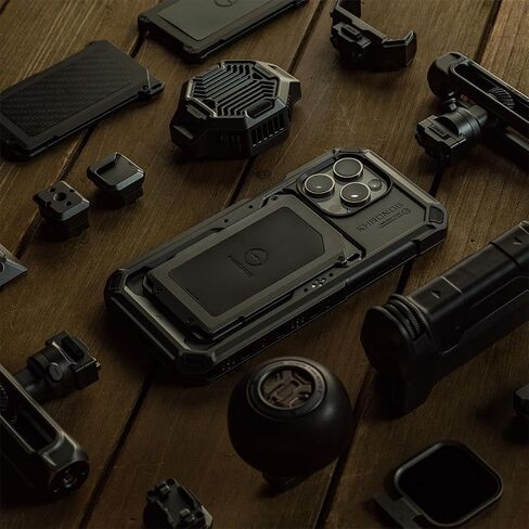 Tilta Khronos Lightweight Kit Compatible with iPhone 15 Pro - Space Gray | Includes Phone Case and Adjustable Handles in Saudi Arabia