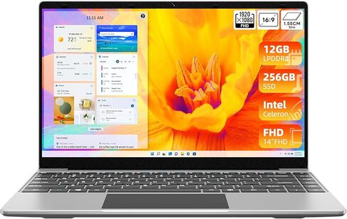 كمبيوتر محمول Jumper، ذاكرة وصول عشوائي 4 جيجابايت وتخزين 320 جيجابايت، Office 365 سنة واحدة، كمبيوتر محمول مع وحدة المعالجة المركزية Celeron N4100، شاشة FHD 1080P، 2.4G+5G WiFi، BT4.0، بطارية 35.52WH، 2 مكبرات صوت، أجهزة كمبيوتر محمولة محمولة 14 بوصة. in Kuwait