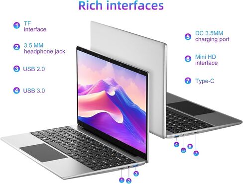 كمبيوتر محمول Jumper، ذاكرة وصول عشوائي 4 جيجابايت وتخزين 320 جيجابايت، Office 365 سنة واحدة، كمبيوتر محمول مع وحدة المعالجة المركزية Celeron N4100، شاشة FHD 1080P، 2.4G+5G WiFi، BT4.0، بطارية 35.52WH، 2 مكبرات صوت، أجهزة كمبيوتر محمولة محمولة 14 بوصة. in Kuwait