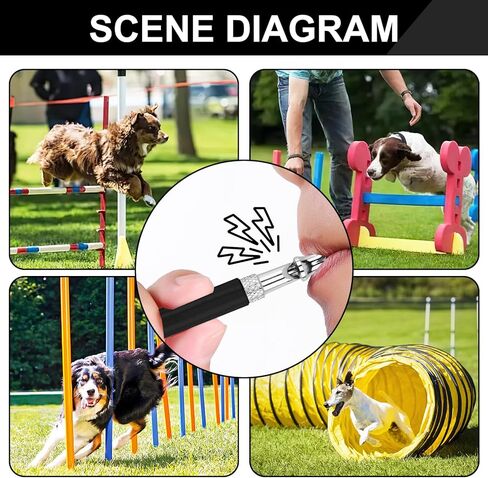 صافرة الكلب، عبوتان من صافرة تدريب الكلاب، صافرة الكلب لإيقاف نباح كلب الجيران، صافرة كلب صامتة بالموجات فوق الصوتية قابلة للتعديل مع حبل وحزام معصم مرن (أسود وأبيض) in Kuwait