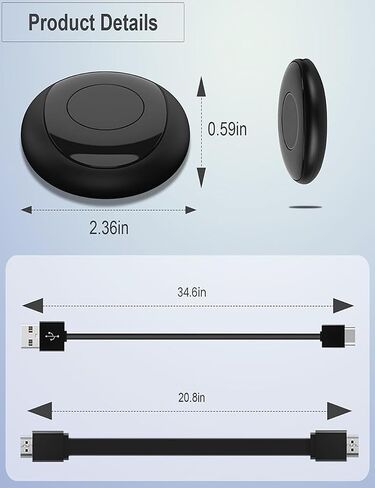 محول دونجل عرض HDMI لاسلكي - بث فوري من الكمبيوتر المحمول، الكمبيوتر الشخصي، الهاتف الذكي إلى HDTV/جهاز العرض - لا يوجد إعداد، لا حاجة إلى تطبيق - متوافق مع iOS، Android، Windows، MacOS in Saudi Arabia