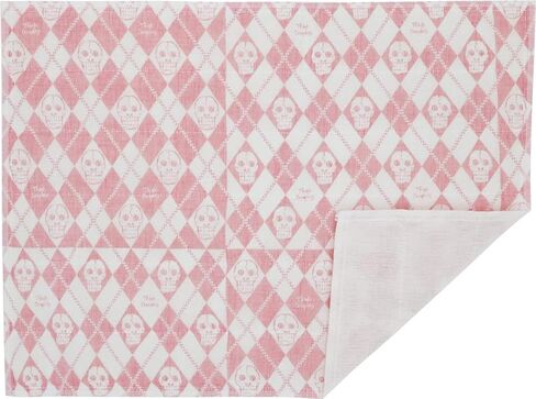 Shirayuki Japanese Kitchen Cloth KYO-YUZEN. Made Layered Fine Mesh Cloth. Dish Wipe, Table Wipe, Hand Wipe. Made in Japan (Pink, Happy Skull) in Saudi Arabia
