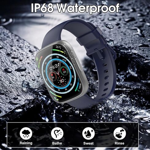 Smart Watch for Men Women, 1.85" Fitness Tracker with with Heart Rate and Sleep Monitor, 2024 Activity Tracker, Yellow in Saudi Arabia