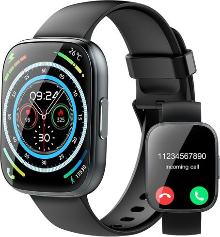 Smart Watch for Men Women, 1.85" Fitness Tracker with with Heart Rate and Sleep Monitor, 2024 Activity Tracker, Yellow in Saudi Arabia