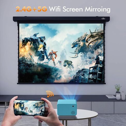 Projector with Wifi and Bluetooth, Electric Focus Native 1080P Full HD 4K Supported 500 ANSI Projector 18000 Lumens Portable Movie Video Projector Compatible with TV Stick Smartphone/HDMI/USB in Saudi Arabia