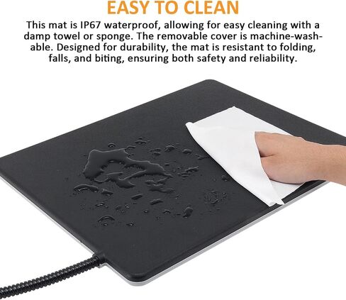 Outdoor Pet Heating Pad with Auto Temperature Control, Waterproof Heated Mat for Cats and Dogs, Safe Electric Heating Pad for Feral, Indoor & Outdoor Pets, Anti-Chew Cord (L:20'' x 16'') in Kuwait