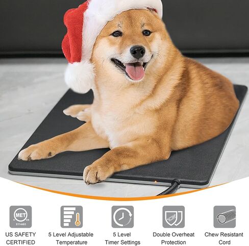 Outdoor Pet Heating Pad with Auto Temperature Control, Waterproof Heated Mat for Cats and Dogs, Safe Electric Heating Pad for Feral, Indoor & Outdoor Pets, Anti-Chew Cord (L:20'' x 16'') in Kuwait