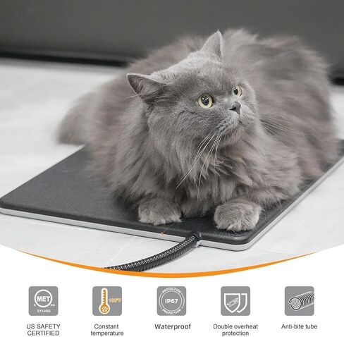 Outdoor Pet Heating Pad with Auto Temperature Control, Waterproof Heated Mat for Cats and Dogs, Safe Electric Heating Pad for Feral, Indoor & Outdoor Pets, Anti-Chew Cord (L:20'' x 16'') in Kuwait