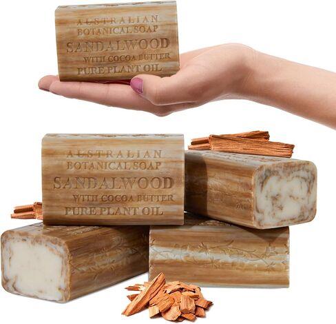 Australian Botanical Soap, Sea Salt, Lemongrass, Pink Lychee, Valencia Orange 6.6 OZ, Luxury Soap Bars Enriched with Shea Butter, Vegan Friendly Assorted Pack of 4 in Saudi Arabia