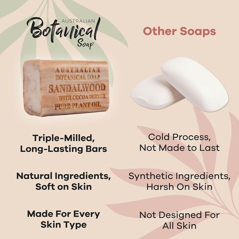 Australian Botanical Soap, Sea Salt, Lemongrass, Pink Lychee, Valencia Orange 6.6 OZ, Luxury Soap Bars Enriched with Shea Butter, Vegan Friendly Assorted Pack of 4 in Saudi Arabia