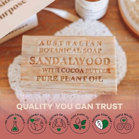 Australian Botanical Soap, Sea Salt, Lemongrass, Pink Lychee, Valencia Orange 6.6 OZ, Luxury Soap Bars Enriched with Shea Butter, Vegan Friendly Assorted Pack of 4 in Saudi Arabia