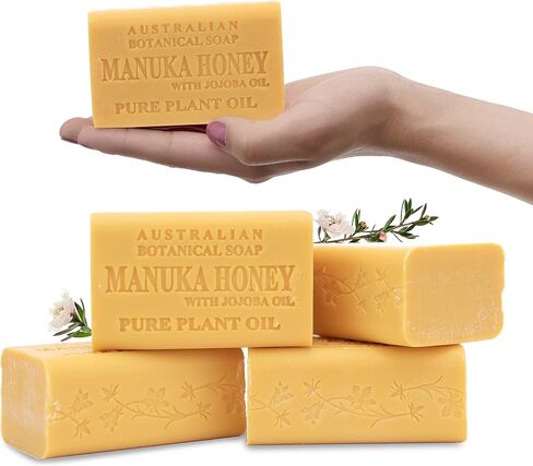 Australian Botanical Soap, Sea Salt, Lemongrass, Pink Lychee, Valencia Orange 6.6 OZ, Luxury Soap Bars Enriched with Shea Butter, Vegan Friendly Assorted Pack of 4 in Saudi Arabia