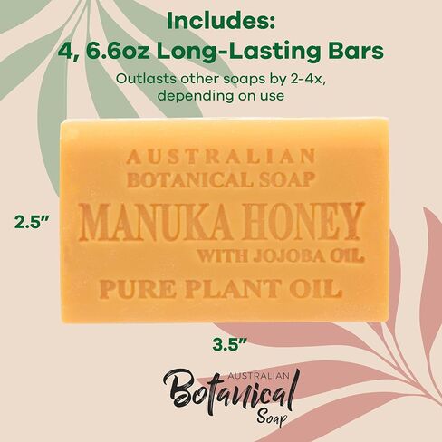 Australian Botanical Soap, Sea Salt, Lemongrass, Pink Lychee, Valencia Orange 6.6 OZ, Luxury Soap Bars Enriched with Shea Butter, Vegan Friendly Assorted Pack of 4 in Saudi Arabia