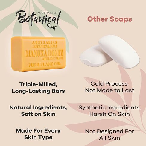 Australian Botanical Soap, Sea Salt, Lemongrass, Pink Lychee, Valencia Orange 6.6 OZ, Luxury Soap Bars Enriched with Shea Butter, Vegan Friendly Assorted Pack of 4 in Saudi Arabia