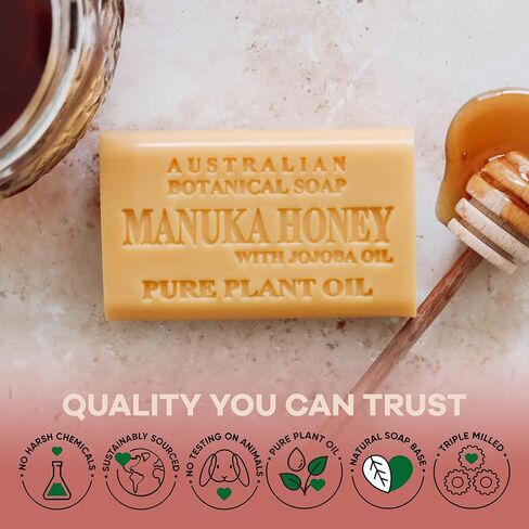 Australian Botanical Soap, Sea Salt, Lemongrass, Pink Lychee, Valencia Orange 6.6 OZ, Luxury Soap Bars Enriched with Shea Butter, Vegan Friendly Assorted Pack of 4 in Saudi Arabia