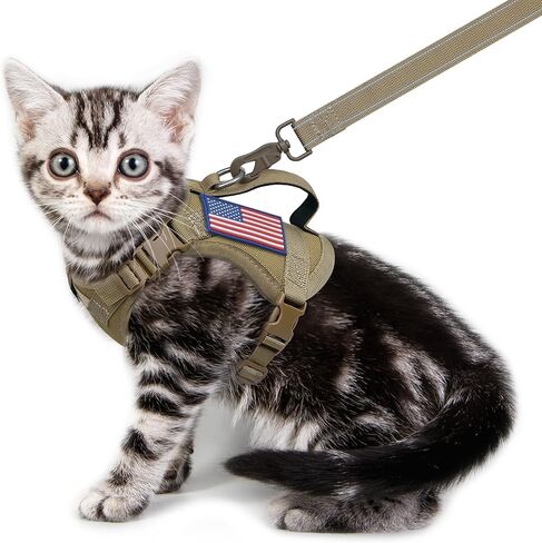 Cat Vest Harness Leash Set for Walking Escape Proof Adjustable Comfy mesh no Pull Harness for Extra Small cat Kitten Puppy Control Handle Anxiety Relief Security Vest with Velcro systerm for Outdoor in Kuwait