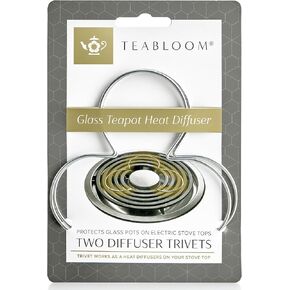 Teabloom Heat Diffuser - Protect Glass Tea Pots and Coffee Pots On Electric Stove Tops, 2-Pack