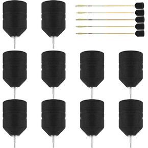 yeesport 10 Pack Foam Arrow Tips, Black Foam Archery Arrowheads, Soft Sponge Arrow Heads Tips Broad Heads for Archery Combat Game CS Shooting Practice