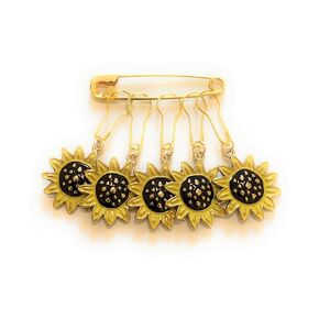 Stitch Markers for Knitting Crocheting Metal Locking Removable Sunflowers Handmade in USA