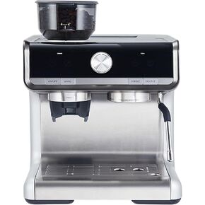Espresso Machine With Grinder, 20 Bar Semi-Automatic Espresso Coffee Maker With Milk Frother Steamer Wand for Cappuccino, Latte, Macchiato, 95-Ounce Water Tank, Pid Temperature Control, Silver