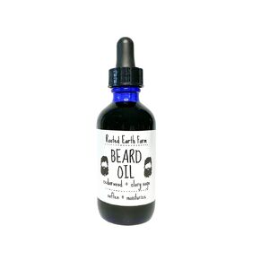 Herbal Infused Beard Oil - 2 fl oz - Cedarwood and Clary Sage Scented - Woodsy Scent - Facial Hair - Mustache Serum - Conditioning