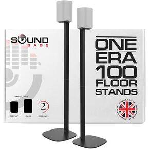 One / ERA100 Floor Stand Twin Pack (2pcs), White | Compatible with Sonos One, Play:1, One Gen 2, One SL | Future-Proof Design Also Compatible with ERA 100, Designed by Sound Bass UK. Double, Pair